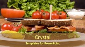  Presentation with bacon - Presentation design consisting of fresh-blt-with-lots background and a tawny brown colored foreground