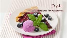  Presentation with ice cream cake - Beautiful slide deck featuring fresh blueberries and ice cream backdrop and a lemonade colored foreground