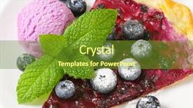  Presentation with ice cream cake - Audience pleasing PPT theme consisting of fresh blueberries and ice backdrop and a tawny brown colored foreground