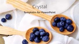  Presentation with blueberries - Slide deck with fresh blueberries in spoons on table close up background and a lemonade colored foreground