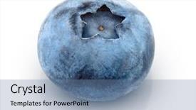  Presentation with blueberry - Beautiful presentation theme featuring fresh blueberry isolated on white background backdrop and a seafoam green colored foreground