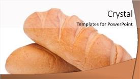  Presentation with bread - Amazing presentation design having fresh bread isolated on white backdrop and a  colored foreground