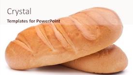  Presentation with bread - Theme having fresh-bread-isolated-on-white background and a sky blue colored foreground