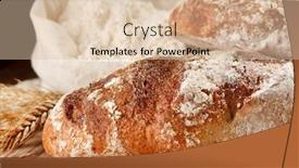  Presentation with bread - Beautiful PPT theme featuring fresh-bread-on-the-table backdrop and a  colored foreground
