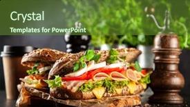  Presentation with classic - Amazing theme having fresh bread subway - classic blt sandwiches backdrop and a  colored foreground