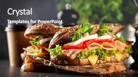  Presentation with classic - Beautiful presentation theme featuring fresh bread subway - classic blt sandwiches backdrop and a dark gray colored foreground