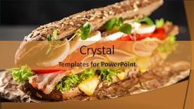  Presentation with mercedes classic - Audience pleasing PPT theme consisting of fresh bread subway - classic blt sandwiches backdrop and a gold colored foreground
