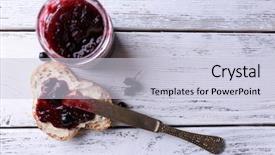  Presentation with blackcurrant - PPT theme with homemade butter and blackcurrant jam background and a lemonade colored foreground