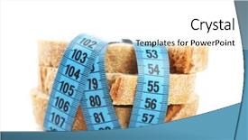 Presentation with fresh bread subway food - Amazing PPT theme having fresh bread with measuring tape backdrop and a  colored foreground