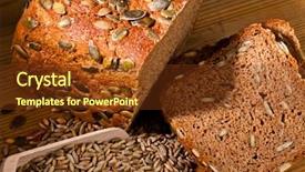  Presentation with pumpkin seeds - Theme consisting of wholemeal - fresh bread with pumpkin seeds background and a tawny brown colored foreground