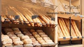  Presentation with fresh bread subway food - Slide deck enhanced with fresh-breads-and-baguettes background and a coral colored foreground