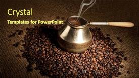  Presentation with brewed - PPT theme having fresh brewed coffee background and a wine colored foreground