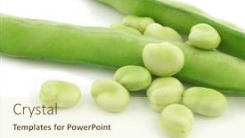  Presentation with broad - Amazing slide deck having fresh broad beans on a white background backdrop and a soft green colored foreground