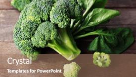  Presentation with spinach - Cool new PPT theme with fresh broccoli with spinach backdrop and a coral colored foreground