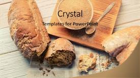  Presentation with gluten free bread on wooden - Beautiful presentation theme featuring fresh broken bread on wooden backdrop and a  colored foreground