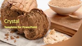  Presentation with gluten free bread on wooden - Beautiful slides featuring fresh broken bread on wooden backdrop and a  colored foreground