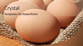  Presentation with cage - Amazing presentation having fresh brown cage free eggs backdrop and a coral colored foreground