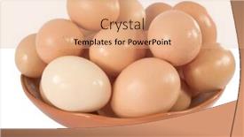  Presentation with fresh toast sandwiches egg - PPT layouts consisting of fresh brown chicken eggs on a plate background and a coral colored foreground