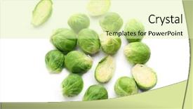  Presentation with brussels - Cool new PPT theme with fresh brussels sprouts isolated backdrop and a soft green colored foreground