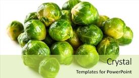  Presentation with sprout - Presentation with fresh brussles sprouts background and a yellow colored foreground
