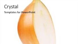  Presentation with green onions and bulb onion - Colorful slide deck enhanced with fresh bulbs of onion not cleared on a white background backdrop and a white colored foreground