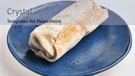  Presentation with white plate - Slide set enhanced with fresh-burrito-wrapped-tightly and a light blue colored foreground