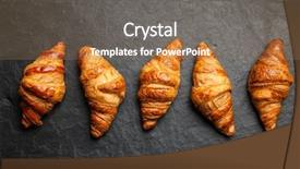  Presentation with croissant - Presentation design with fresh butter croissants background and a coral colored foreground