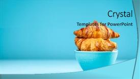  Presentation with croissant - Slides enhanced with fresh butter croissants background and a cyan colored foreground