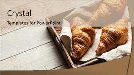  Presentation with croissant - Audience pleasing PPT layouts consisting of fresh butter croissants backdrop and a lemonade colored foreground