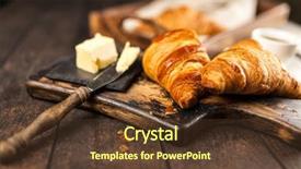  Presentation with croissant - Presentation theme consisting of fresh butter croissants background and a tawny brown colored foreground