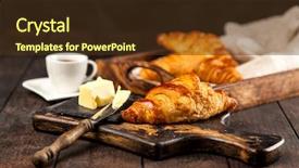  Presentation with butter - PPT layouts with fresh butter croissants background and a tawny brown colored foreground