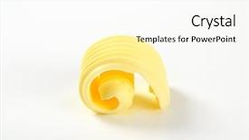  Presentation with butter - PPT theme featuring fresh butter curl on white background and a white colored foreground