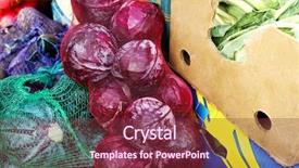  Presentation with wholesale - Amazing slides having fresh cabbage on wholesale market backdrop and a violet colored foreground