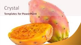  Presentation with pear - PPT theme featuring fresh-cactus-fruit-prickly-pear background and a lemonade colored foreground