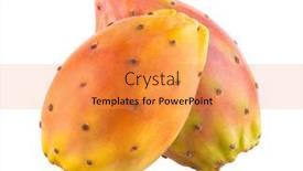 Presentation with pear - Slide set consisting of fresh-cactus-fruit-prickly-pear background and a gold colored foreground