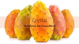  Presentation with pear - Beautiful PPT theme featuring fresh-cactus-fruit-prickly-pear backdrop and a gold colored foreground