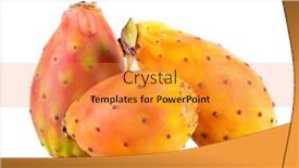  Presentation with pear - PPT theme with fresh-cactus-fruit-prickly-pear background and a gold colored foreground