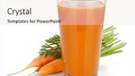  Presentation with fruit vegetable juice - PPT theme having fresh carrot juice isolated background and a sky blue colored foreground