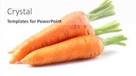  Presentation with carrots - Theme enhanced with fresh-carrots-in-closeup background and a sky blue colored foreground
