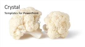  Presentation with cauliflower - Slide deck with fresh cauliflower cabbage vegetable background and a white colored foreground