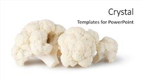  Presentation with cauliflower - Slide set featuring fresh cauliflower cabbage vegetable background and a white colored foreground