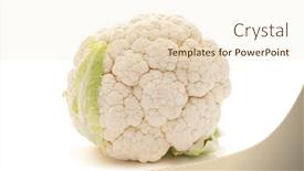 Presentation with cauliflower - PPT theme consisting of fresh-cauliflower-with-foliage-isolated background and a lemonade colored foreground