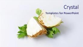  Presentation with root - PPT theme enhanced with roots - fresh celery root cut background and a sky blue colored foreground