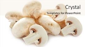  Presentation with champignon mushroom - Colorful PPT layouts enhanced with fresh champignon mushrooms on white backdrop and a  colored foreground