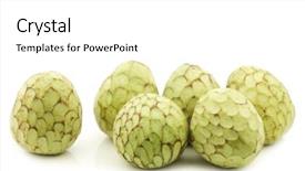  Presentation with guava fruits fresh green fruit - Colorful PPT theme enhanced with fresh cherimoya fruits annona cherimola backdrop and a white colored foreground