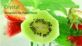  Presentation with kiwi fruit - Presentation featuring fresh-chilled-kiwi-fruit background and a yellow colored foreground