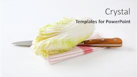  Presentation with kitchen towel - Amazing theme having fresh-chinese-cabbage-and-kitchen backdrop and a sky blue colored foreground