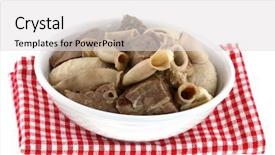  Presentation with intestine - Beautiful slide set featuring fresh chitterlings pork intestine backdrop and a light gray colored foreground