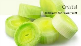  Presentation with fresh water splash green apple isolated white - PPT theme consisting of fresh-chopped-leek-isolated background and a blonde colored foreground