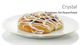  Presentation with cinnamon roll - Beautiful presentation featuring fresh cinnamon roll backdrop and a white colored foreground